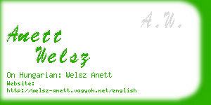 anett welsz business card